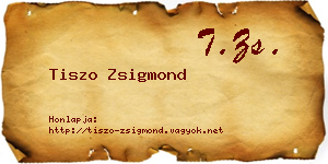 Tiszo Zsigmond névjegykártya